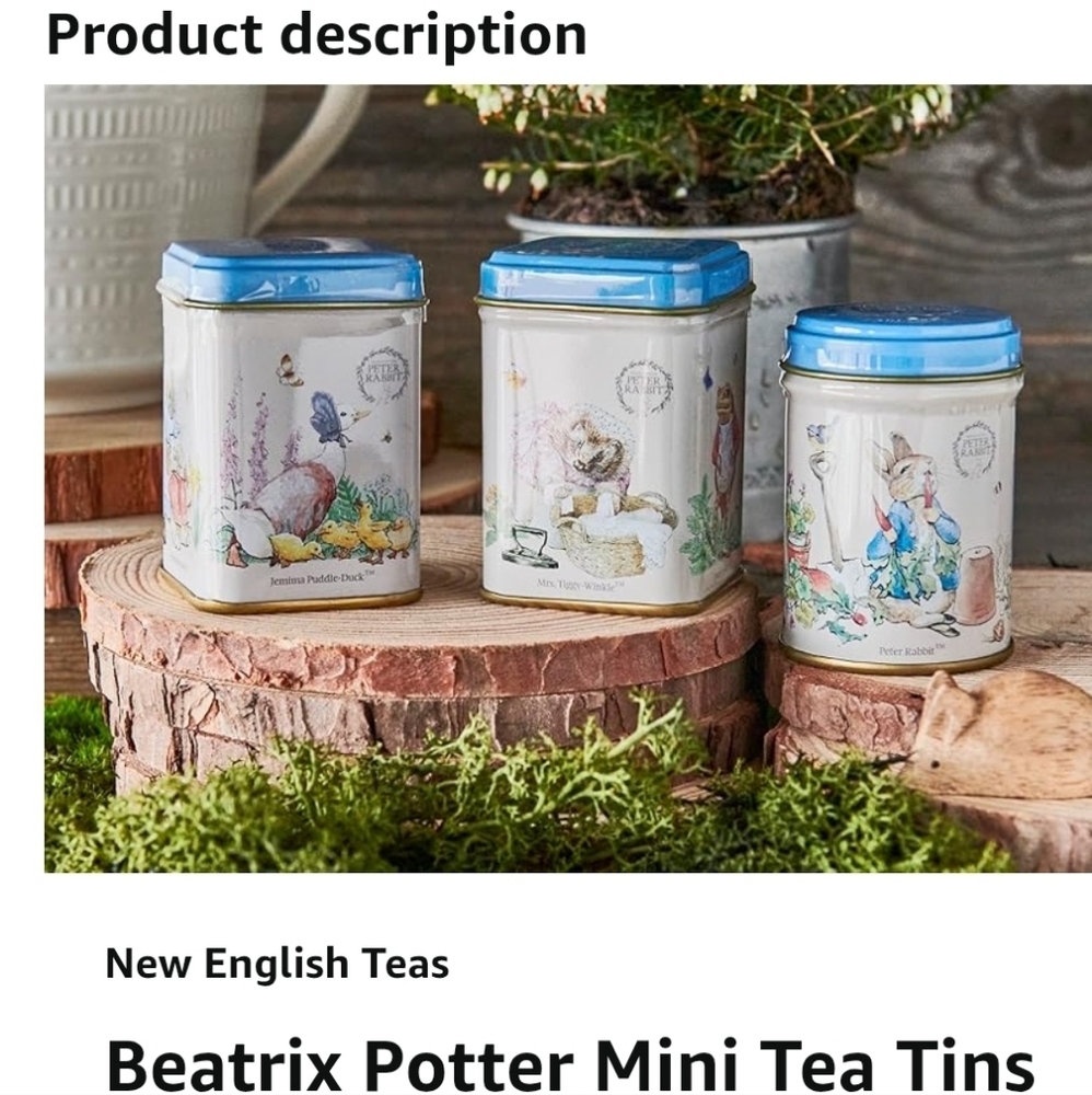 Peter Rabbit Mini Tins with Loose tea Beatrix Potter Gift
